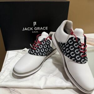 NWT Jack Grace Women's Golf Shoes and extra saddle cover, never worn, Size 7.5